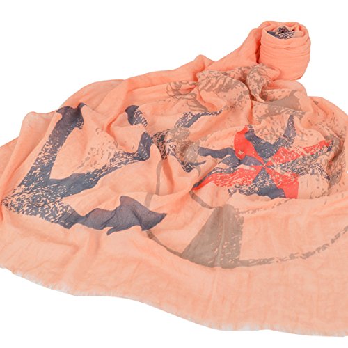 Elegant Vintage Anchor & Compass Print Frayed End Scarf Wrap - Diff Colors Avail3