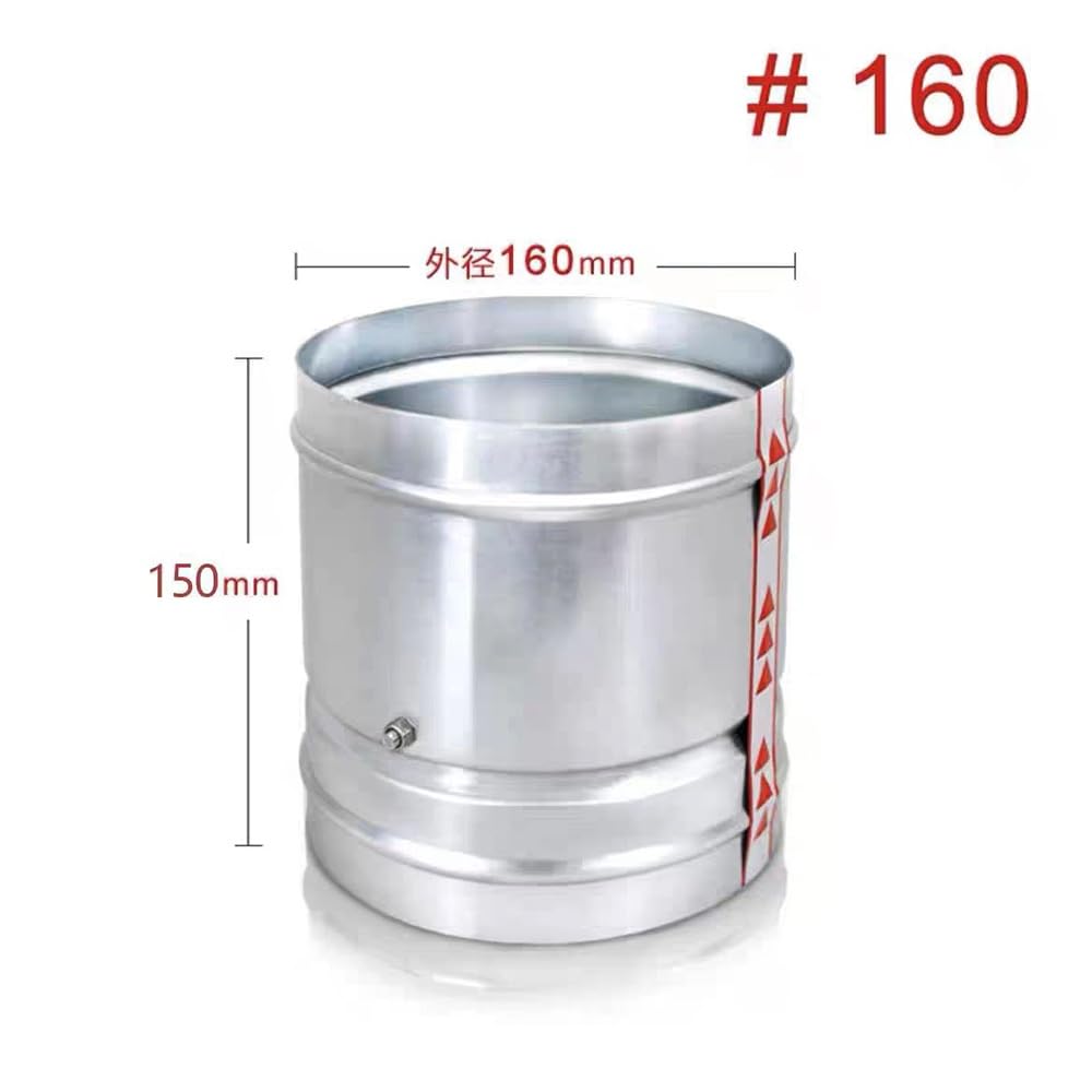 Válvula de Retención Conducto Aire Redondo Galvanizado (80-300mm), Amortiguador Humo Estanco Resorte para Ventilación, Resistente a la Corrosión - 1 Pieza(Diameter 160mm)