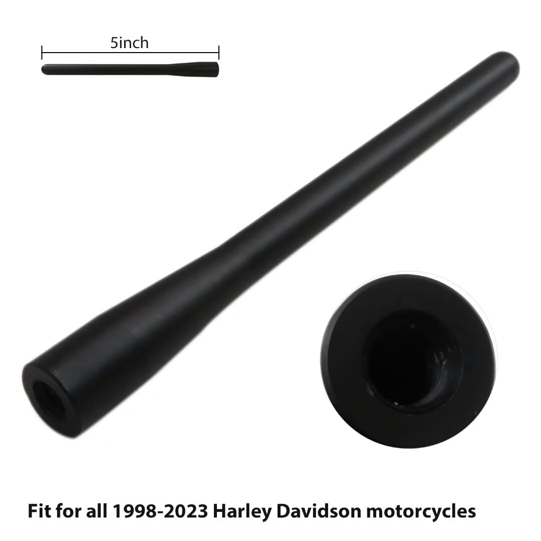 New Version Stubby Motorcycle Antenna Fit for Harley Davidson Tour Electra Road S Classic 1998-2023, 4.5-inch Short Antenna Replacement Designed for Optimized FM/AM