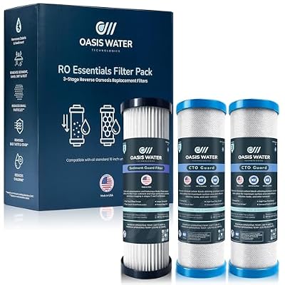 Reverse Osmosis Replacement Filter Kit 10 Inch 3 Stage Under Sink Water Filter – Oasis Water Technologies RO Essentials Kit – Fits APEC ROES-50 RO-45 RO-90 and iSpring RCC7