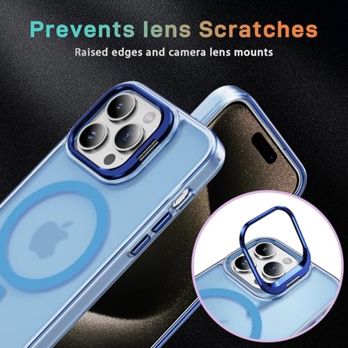 Coque transparente avec béquille pour iPhone 15 Pro anti-choc Magsafe