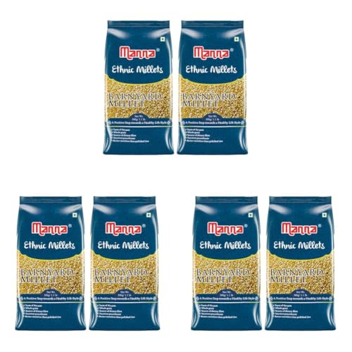 Image of Manna Barnyard Millet 1Kg Unpolished, Certified Low GI, Glycemix Index value 17 Khira /Samak /Kuthiraivally /Udalu /Kodisama /siridhanya / Samak rice for fasting, 20% more protein & more Fibre than white rice. Natural Grains
