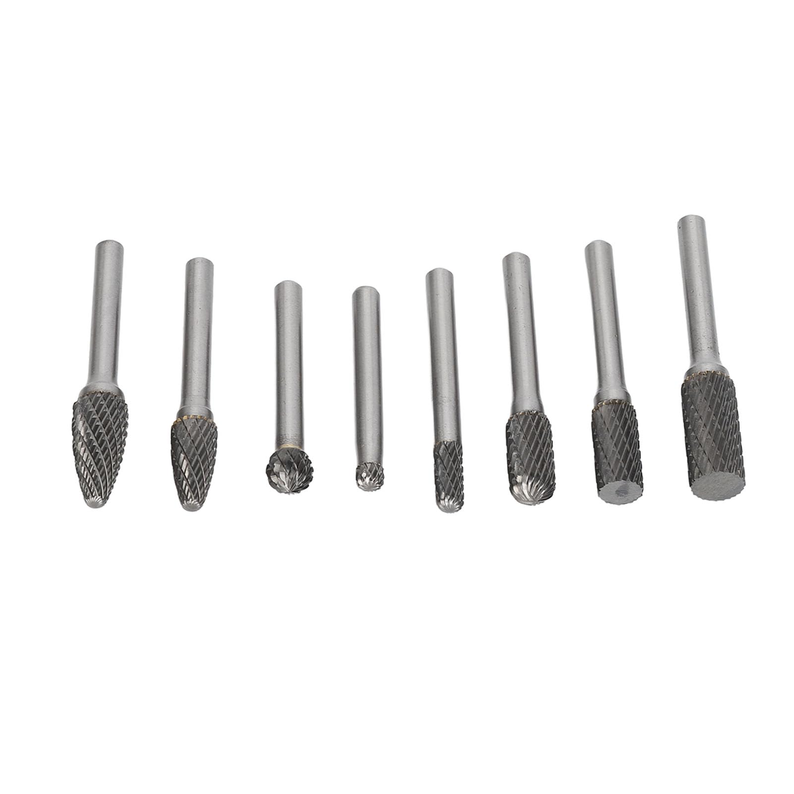 Juego de fresas de carburo de 8 piezas, juego de fresas rotativas de acero de tungsteno de doble corte, kit de fresado de pulido para tallado de madera de metal profesional para