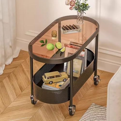 Table Appoint Mobile Salon: Table Basse Gain de Place avec Roulettes - 4