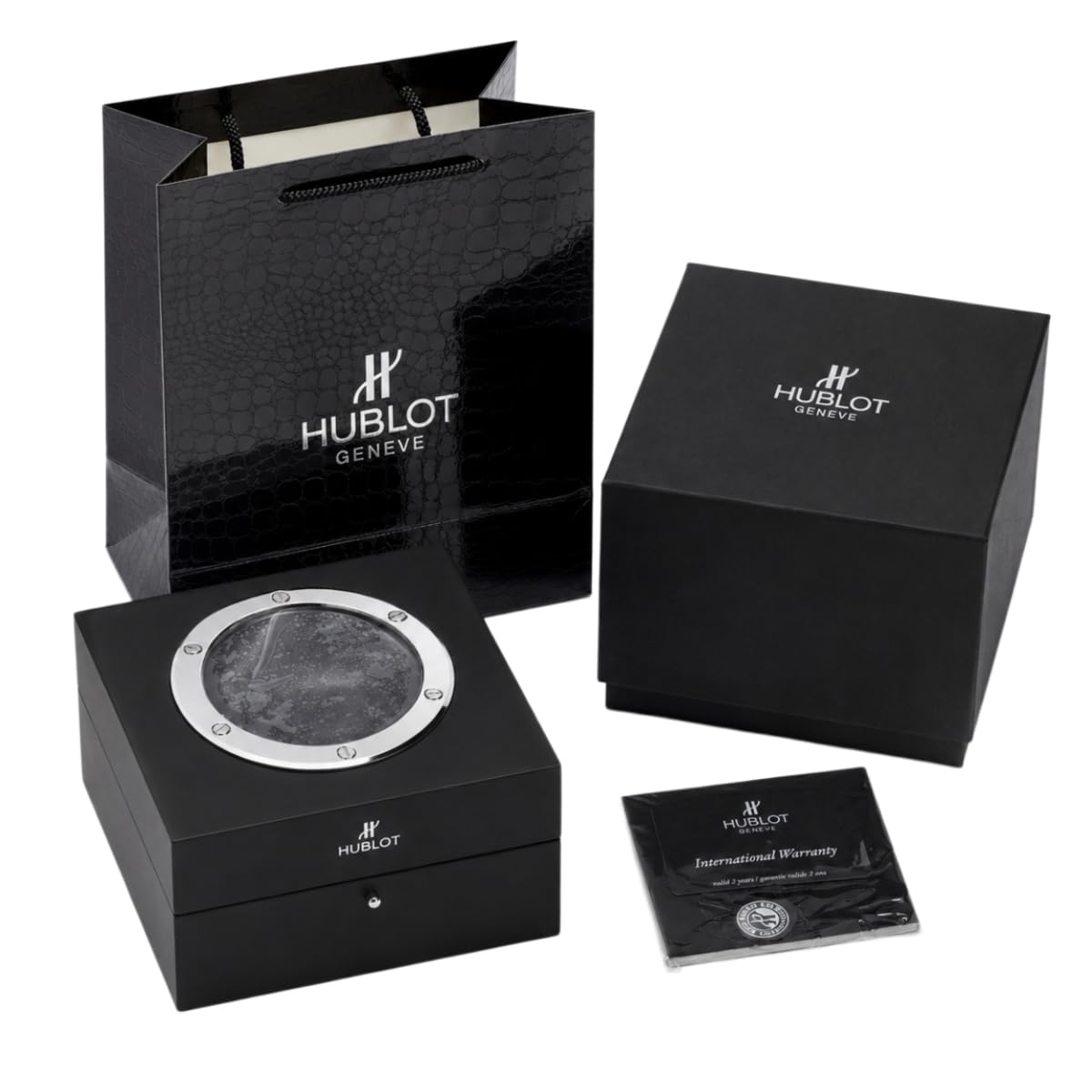 Scatola Orologio in Legno Massello Custodia Orologio Singola con Cuscino Morbido Coperchio Ribaltabile Finitura Brillante per Hublot Big Bang
