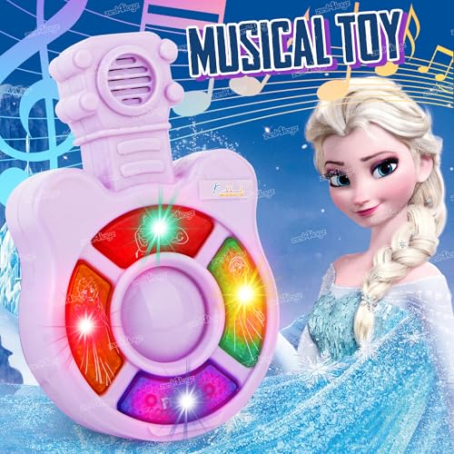 Image of Zest 4 Toyz Musical Guitar Toy for Kids with Colorful LED Lights and Sound Toy Battery Operated Baby Toys Musical Instrument Toys Birthday Gift for Kids Boys & Girls - Purple