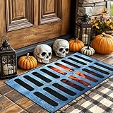 Kezidhp Halloween Fußmatte 3D Clown 40x60cm, lustige Horror-fußmatte Horror Türmatte für Halloween Deko Scary kanalisation, Gruselige Eingangsmatte für den Innenbereich im Freien