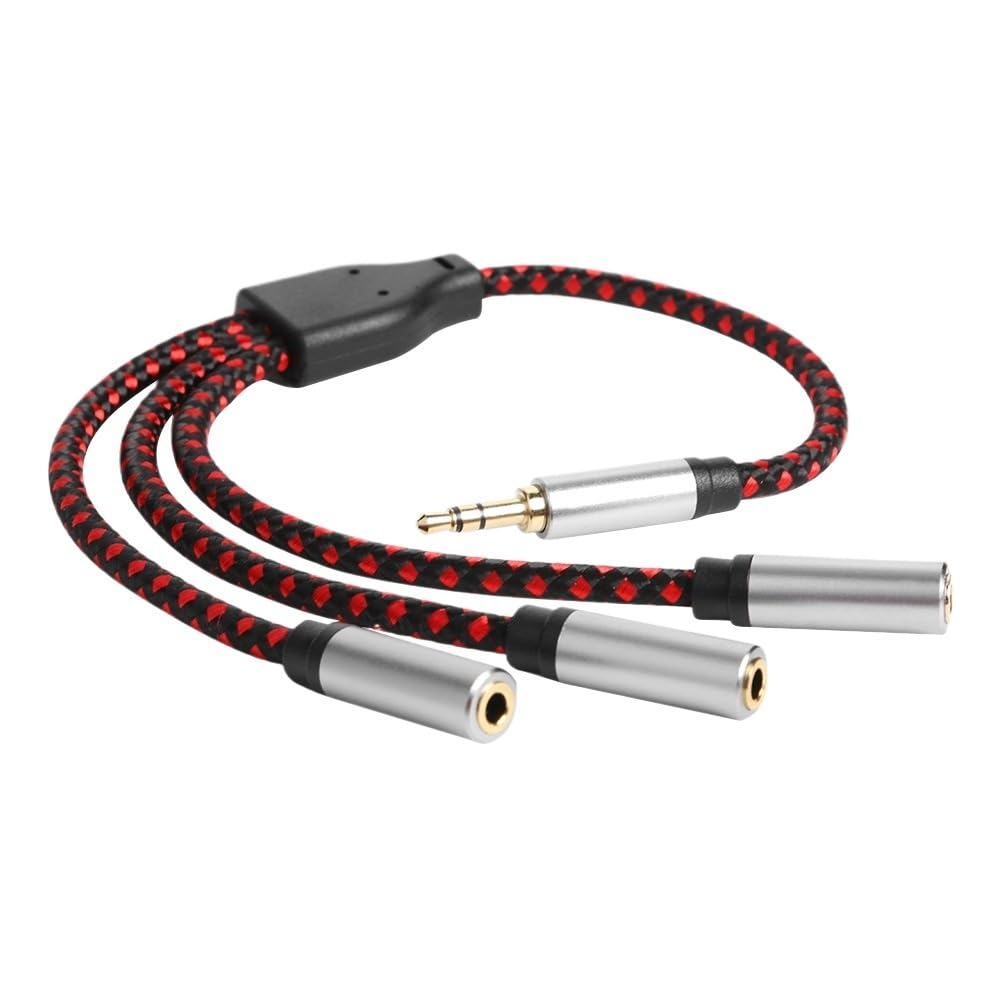 Répartiteur de casque 3,5 mm 3 voies Aux mâle vers femelle Adaptateur audio triple stéréo (3 pôles, 1 mâle 3 femelles)