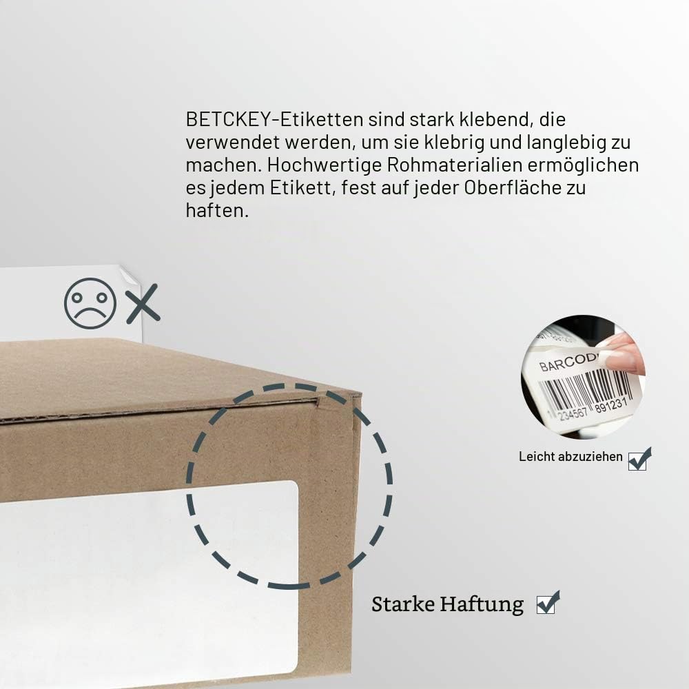 BETCKEY - 20 Rollen 99014 Selbstklebende Etiketten Kompatibel mit DYMO S0722430, 54mm x 101mm, 4800 Versandetiketten für LabelWriter 450, 4XL NICHT passend 550 oder 5XL