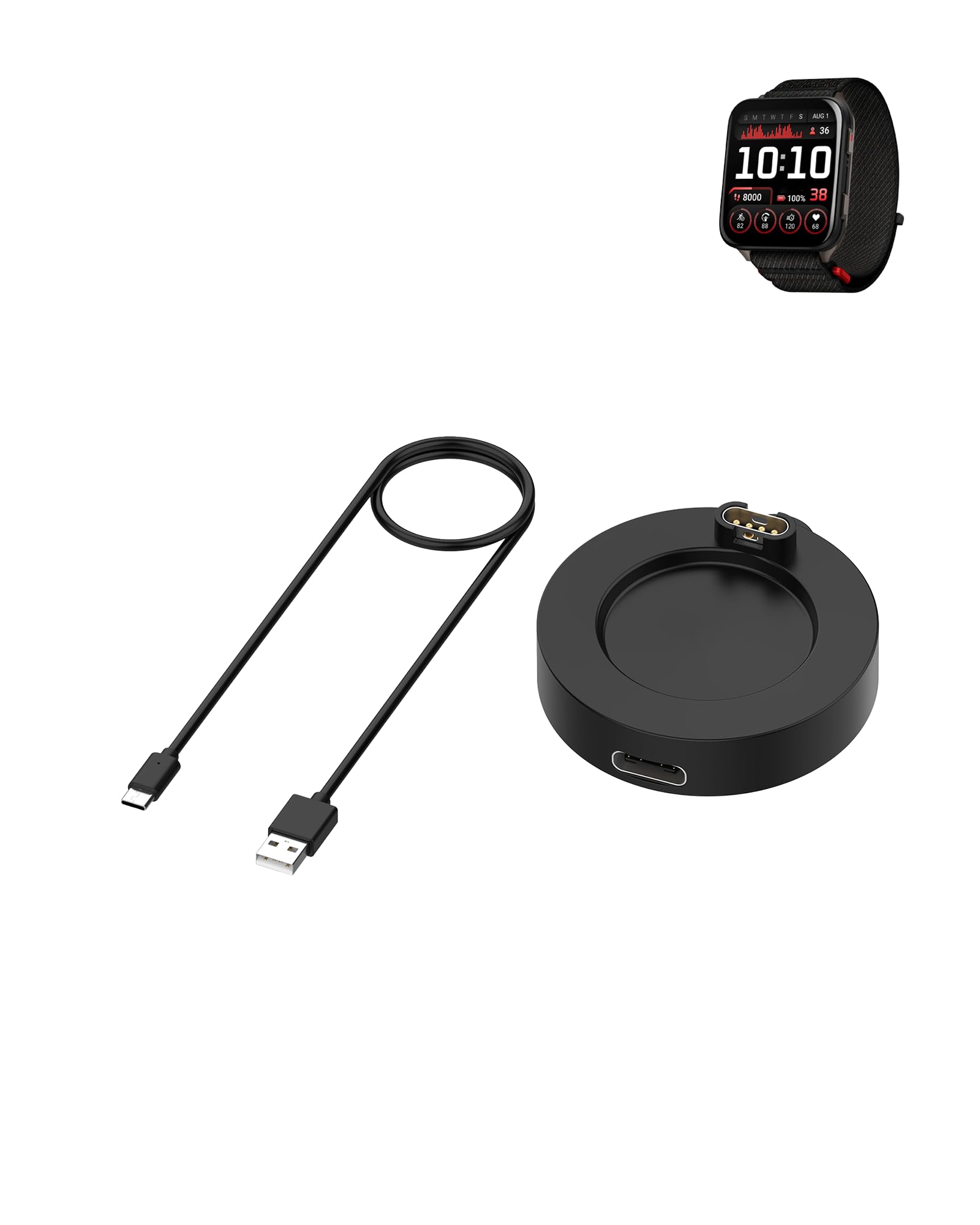 Magnetyczna podstawa ładująca do Garmin Venu X1/ Garmin Forerunner 570/Garmin Forerunner 970 (łącznie z 1 kablem do ładowania), stabilny adapter do ładowania yystao typu C