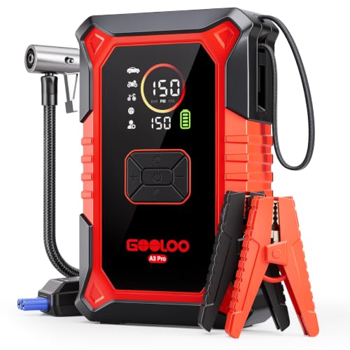 Image of GOOLOO A3 Pro 12V 3000A Portable Car Jump Starter with Air Compressor