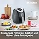 SEVERIN Heißluftfritteuse mit 6 Automatikprogrammen, Airfryer zum Frittieren ohne Fett, innovative Heißluft-Technologie für gesundes Frittieren, Schwarz/Edelstahl, FR 2430