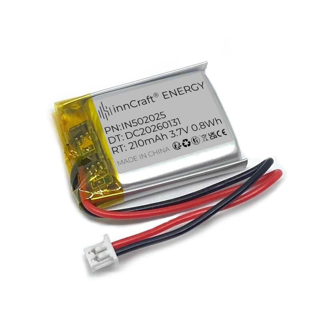 Akumulator Litowo Polimerowy innCraft Energy 210mAh 3.7V, 26x20x5 Model 502025 2P Molex 51021-020 1.25mm konektor