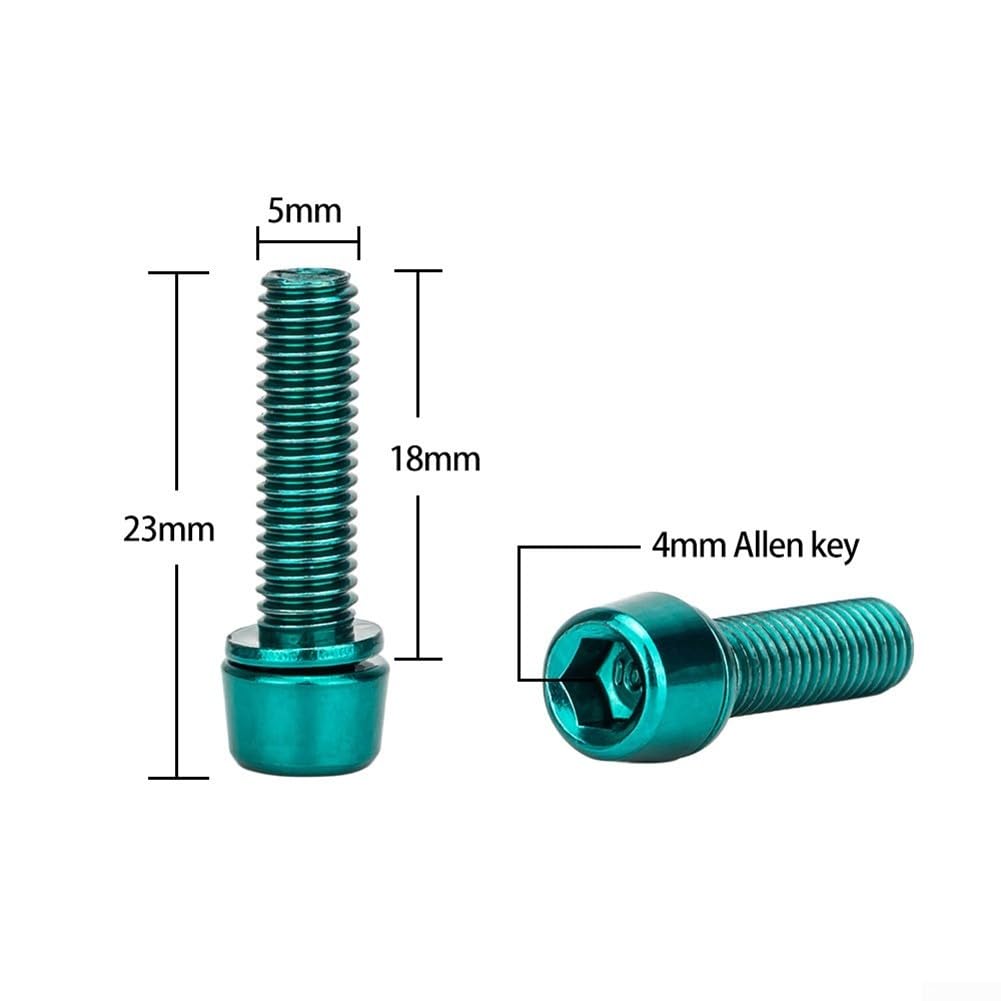 6pcs Bicycle Stem Bolts, Stainless steel M5 * 18Mm Bolts Screw For Bike Handlebar Installation(Blue)