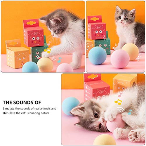 Balacoo 6 peças de bolas de gato, brinquedos de treinamento de mastigar para cães com som, brinquedo