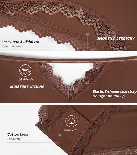 Image of Eiggam Women's Cotton Bikini Panties,High-Cut Full Coverage Stretch Cool Underwear for Women