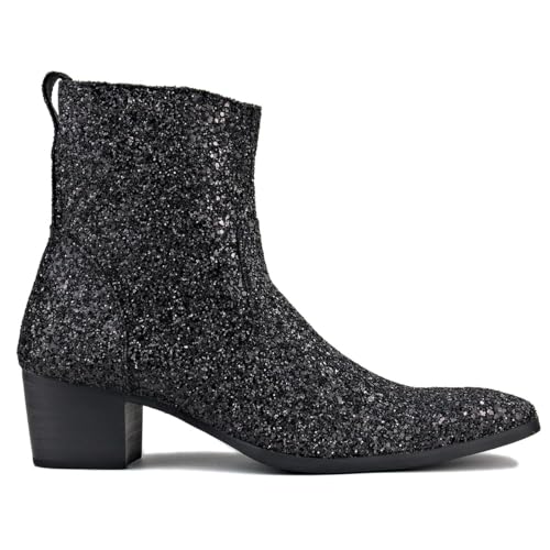 Dress Boot for Men Glitter Chelsea Designer Boots Casual shoes Side Zipper Ankle Boots2