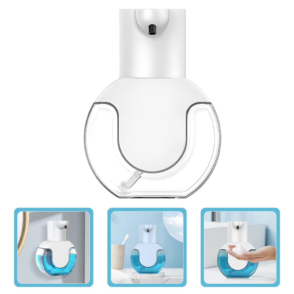GALPADA Distributore Automatico di Sapone da Tavolo da Parete Sensore a Infrarossi, Erogatore Ricaricabile di Schiuma Regolabile per Cucina e Bagno, Dispenser senza Contatto per Mani