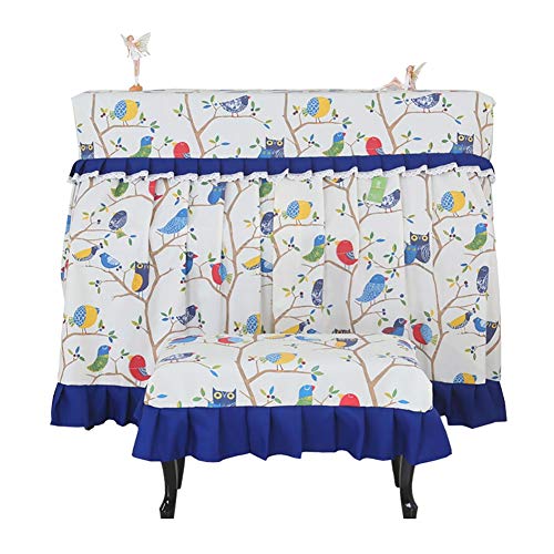 YMYP08 Simple Piano Cover Thickened Cotton Piano Cover Printing Open Curtain, 156 * 36 * 120cm (Size : Piano cover+double stool cover)
