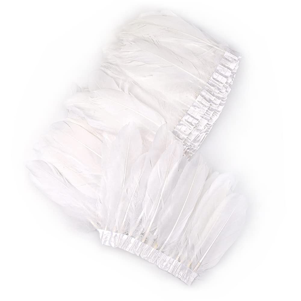 Bordo Frangia Piuma Bianca 2M - Decorazione Per Feste E Artigianato - Foto 3