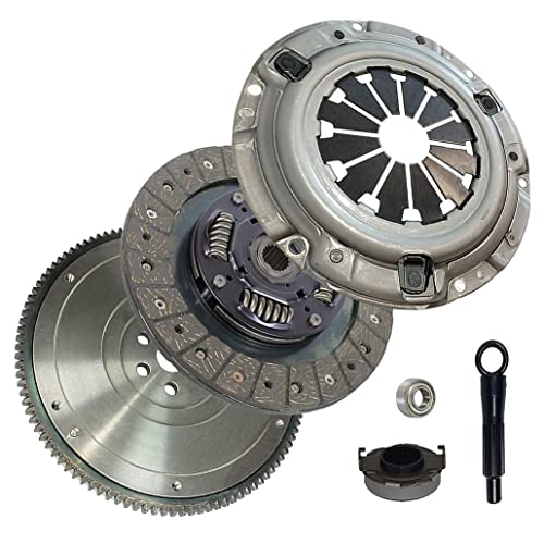 Clutch and Flywheel Kit Compatible with 1992–2005 Honda Civic DX EX LX GX HX & Acura EL – 1.5L 1.6L 1.7L SOHC D15 D16 D17 Replaces KF702-02 KHC08 08-022