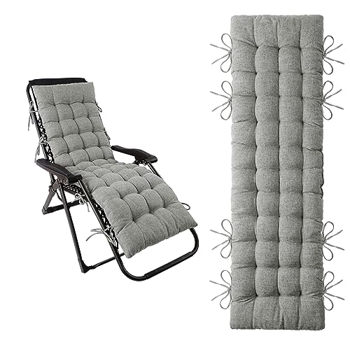 ELFJOY Indoor Lounge Chair Cushion Chaise Lounge Cushions 63" LightGrey