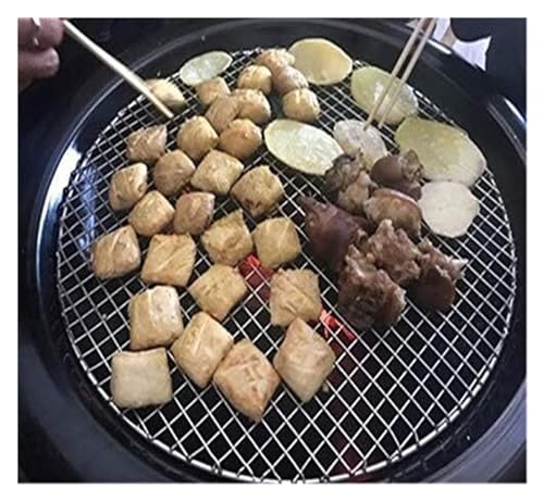 Malla para barbacoa que evita la caída de comida, rejilla redonda de 38cm para camping 7