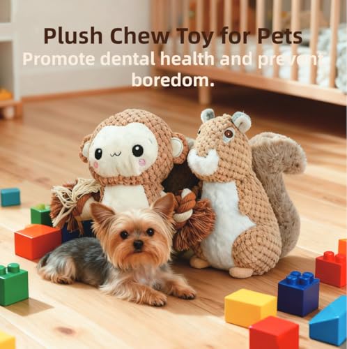Juguete de Peluche para Perro 2-Pack (Mono + Ardilla) miniatura 2