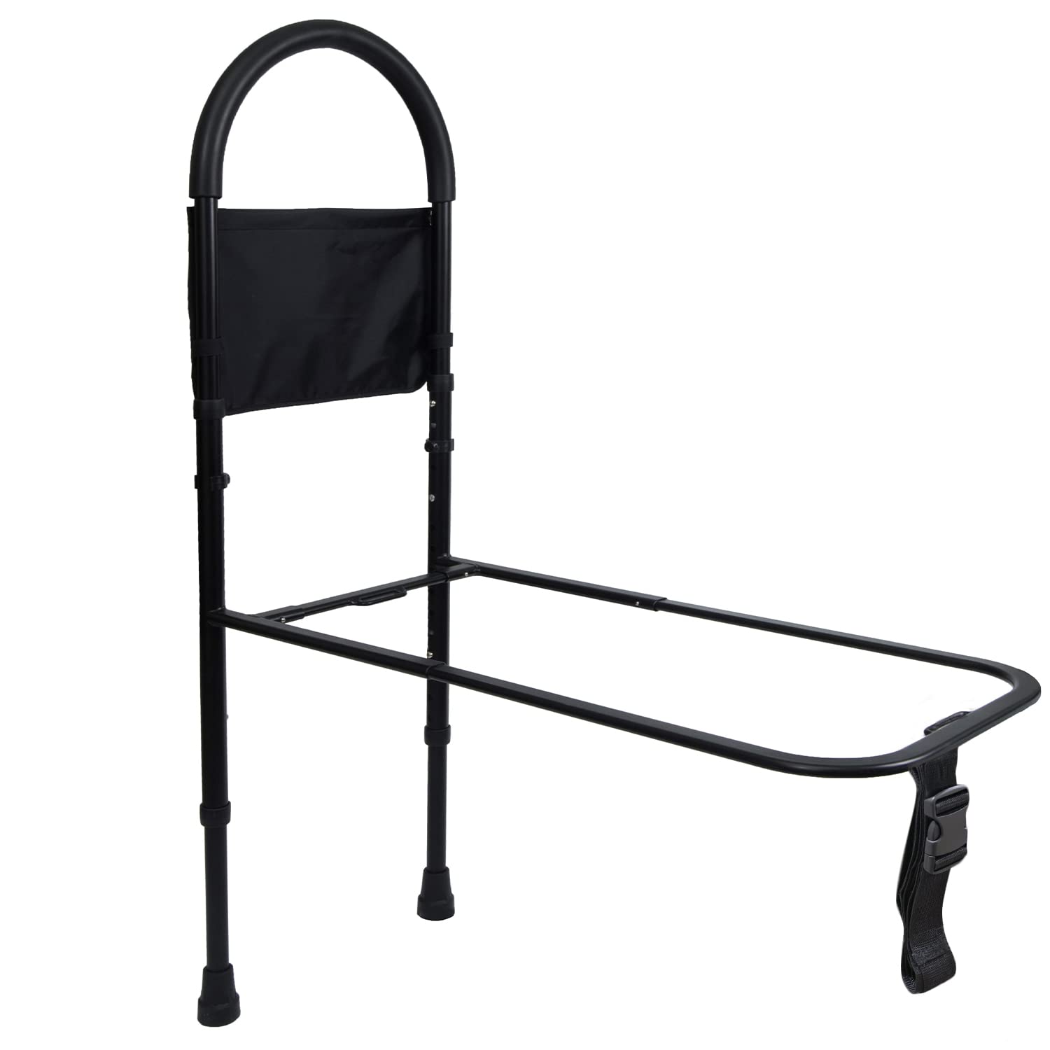 Vaunn Medical Bed Rail Assist & Height Adjustable Grab bar Handle for Adults & Seniors, Charcoal Black