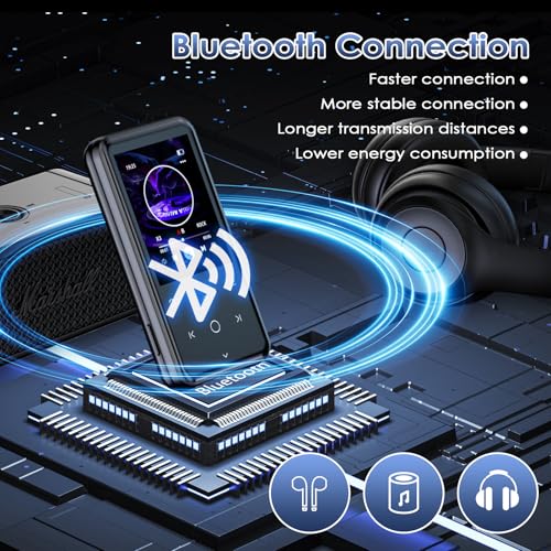Gueray MP3 Player Bluetooth 128GB :with Clip MP3 Player with Speaker MP3 Player Suitable for Audio Books Supports FM Radio Recorder Alarm Video E-Book Pictures TF Card up to 128GB - Thumbnail 6
