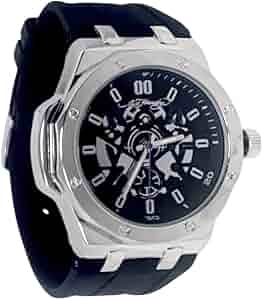 Amazon.com: ED HARDY Men's Silver Tone Watch with Round Face and