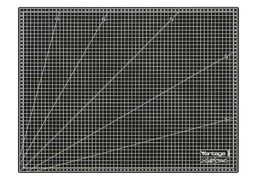 Vantage Schneidematte A2 (45x60 cm, selbstheilend, beidseitig nutzbar, mit Raster) schwarz