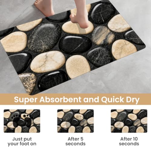 Image of MAXOSHINE PVC Bathroom Mats Anti Slip | Water Absorbent Bath Floor Mat | Quick Dry Anti Skid Bathroom Mats for Home | Door Mat for Wet Area 40x60 CM (Pebble Grey)
