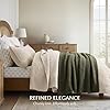 EVERGRACEHOME Chunky Chenille Knit Throw Blanket for Couch, Soft Luxurious Moss Stitch Blankets for Bed, Cozy Decorative Farmhouse Knitted Throws for Sofa, Olive Green, 50" x 60" #1