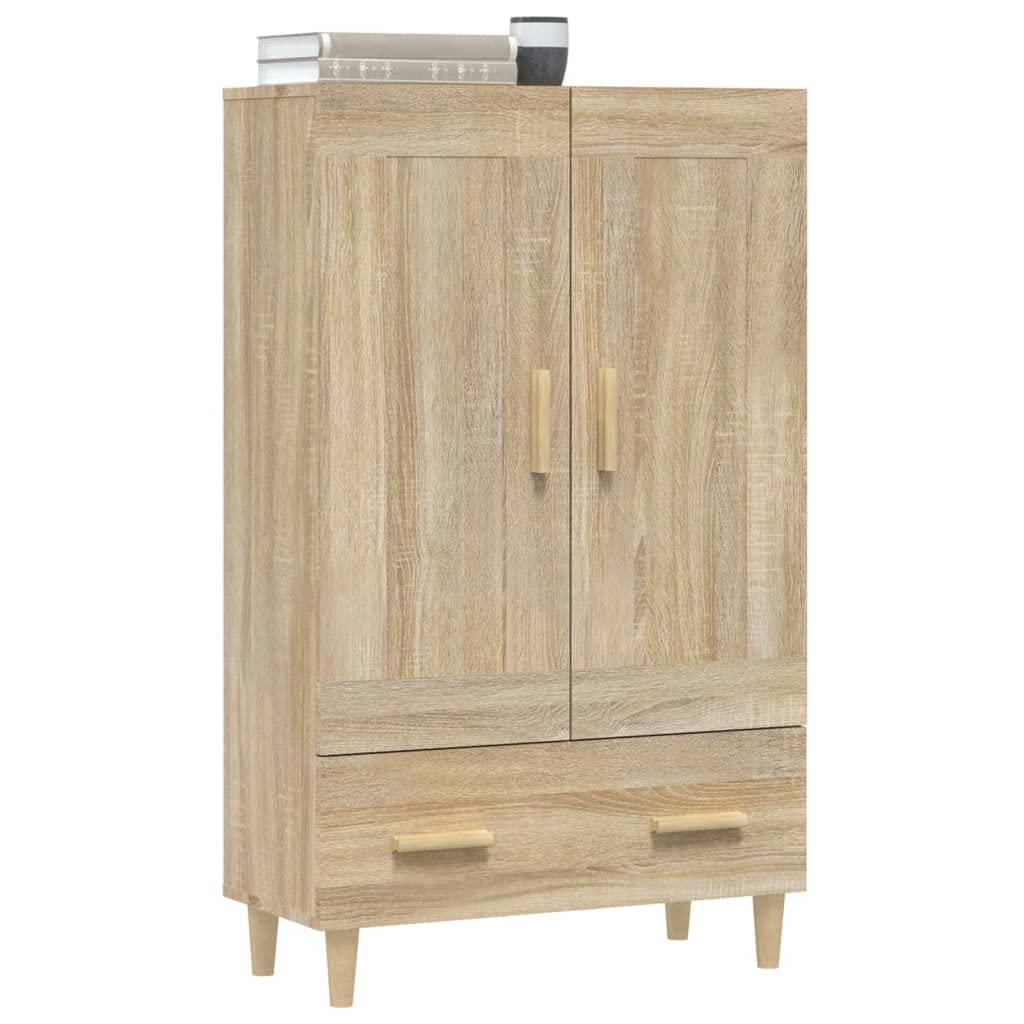 vidaXL Wysoka szafka, dąb sonoma, 70x31x115cm, materiał drewnopochodny, komoda, regał, wysoki regał, komody, regały, wysokie regały, wysoka szafka