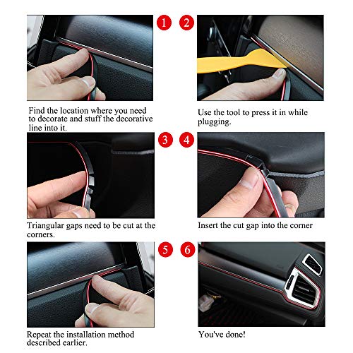 image for Car Interior Trim Strip Ashero 3D DIY Automobile Motor Exterior Decora
