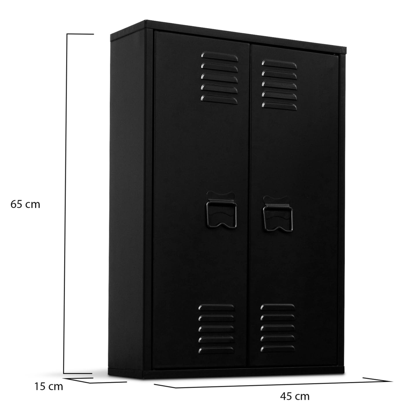 IDMarket - Armoire Murale Ester 2 Portes métal Noir Design Industriel