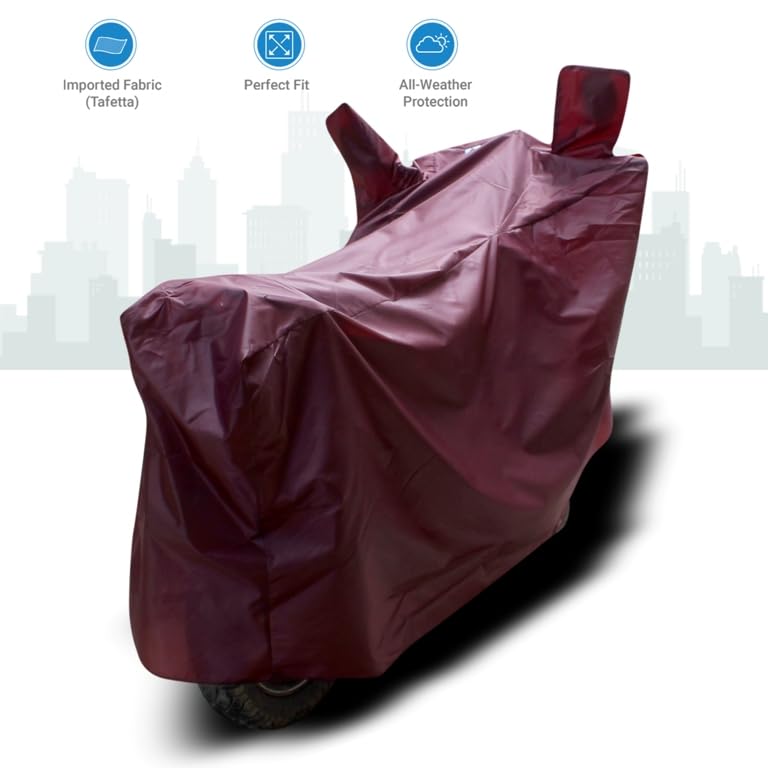 Image of SHAH BROTHERS Water Resistant Bike Cover Compatible for TVS Jupiter Classic Motorcycle /Bike Body Cover - Maroon