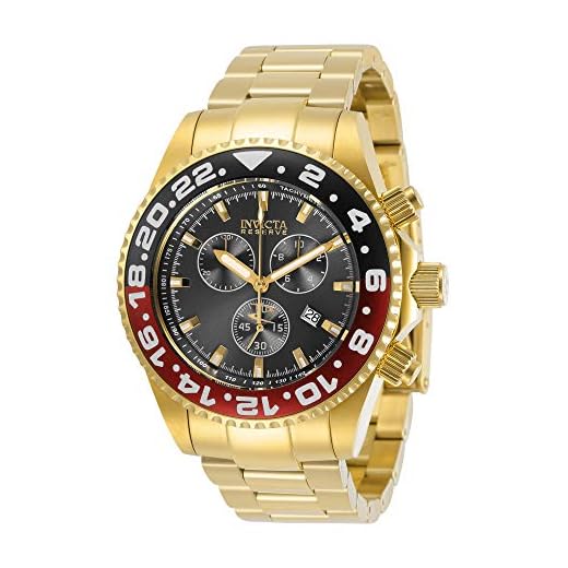 Invicta Men's Reserve Quartz Watch with Stainless Steel Strap, Gold, 22 (Model: 29987)