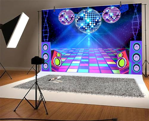 Disco Backdrop 7 x 5 ft Retro Glow Party miniatura 4