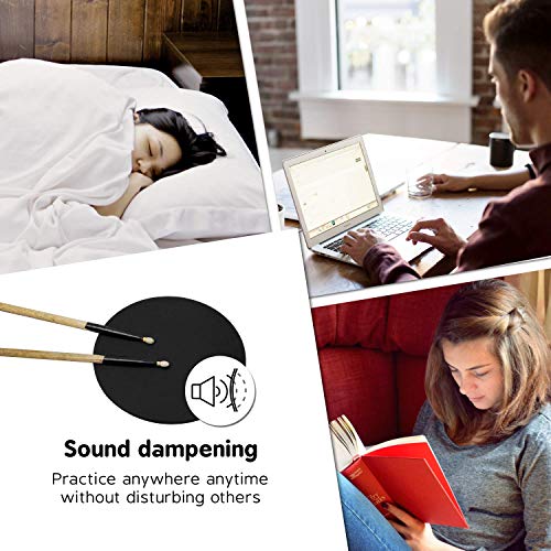 Xcel Rubber Drum Practice Pad For Any Surface - Snare, Bass And Electric Drum Kit - Portable Silencer Pads For Kids & Adults - 11 Inch Round X 3/8 Inch Thick - Pack Of 4 Sticks Sold Separately #TOP6