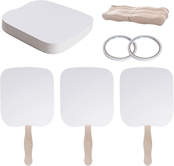 Amazon.com: 25 Sets Church Fans Handheld DIY Paper Fans Sublimation ...