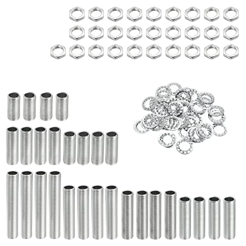 sourcing map Tige Filetée Creuse pour Lampe Trousse avec Encoches Écrous Teeth Rondelles M10 Filetage Fixations Assortiment pour Luminaire éclairage...