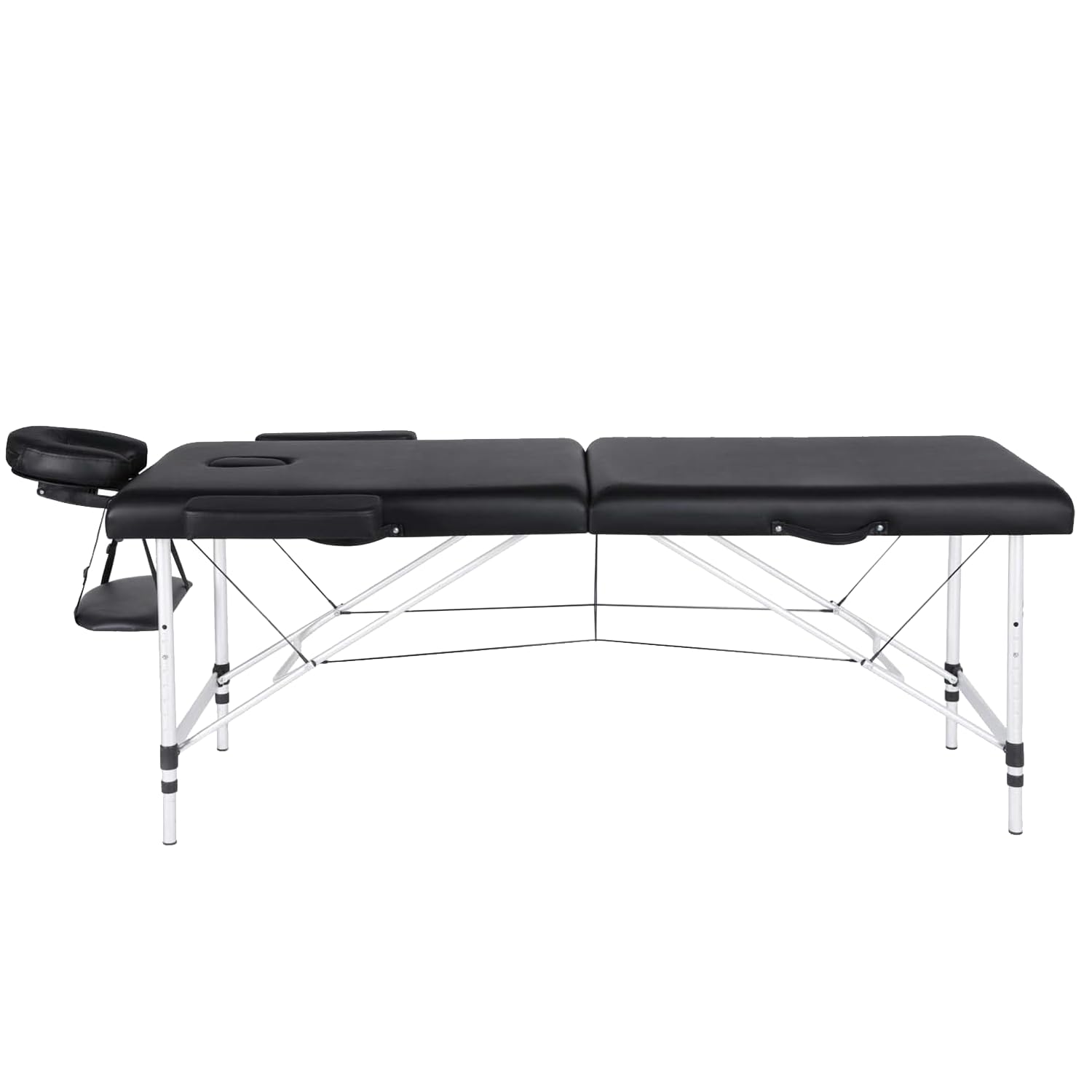 Sloan Barella in alluminio professionale - pieghevole e portatile - altezza regolabile - rivestimento resistente - per fisioterapia, massaggi e riabilitazione | nero