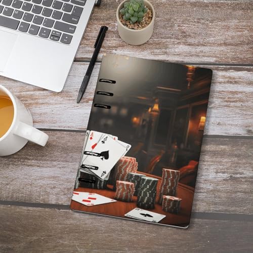 Cuaderno A5 Poker Tournament de piel sintética y 6 anillas para diarios 4