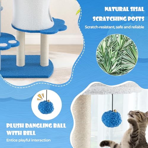 Tangkula Torre para Gatos con Colchoneta y Rascador, 54 in miniatura 7