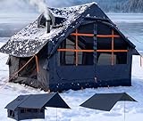 SHANQUAN Inflatable Tents for Camping with Stove Jack, Oxford Blow Up, Easy Setup Inflatable Tent, Dormer Waterproof Hot Inflatable Outdoor House, Casa de Campaña