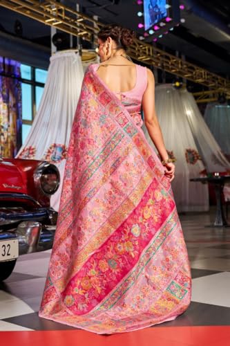 Image of SWORNOF Women's kanjivaram banarasi silk saree for Patola festival Wedding silk with rich pallu Design sarees for women with blouse piece