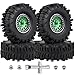 HobbyPark Soft Rubber 1/10 RC Crawler 1.9 Mud Slingers Tires 4.7inch 120mm and 1.9 Beadlocks Wheels Set for Scale RC4WD Axial SCX10 TRX4 Redcat Gen 8 Good Grip w/Foams (Green & Black Rims)