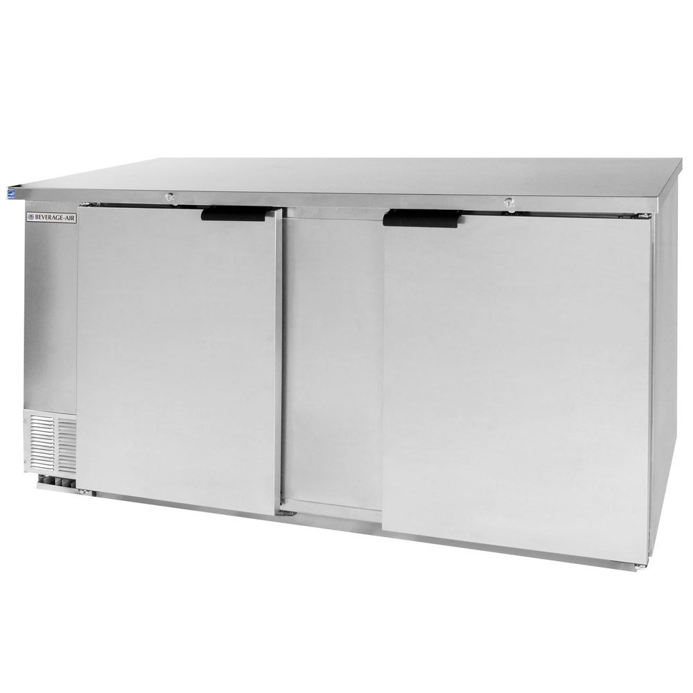 68" Back Bar Refrigerator - Stainless Steel - Solid Door - Food Rated by Beverage-Air – Model BB68HC-1-F-S